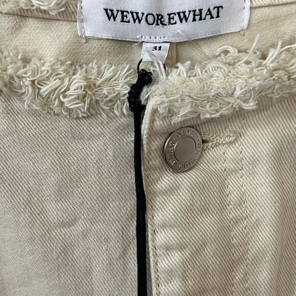 WeWoreWhat Frayed Straight Jean in Classic White 31 NEW - Picture 7 of 7